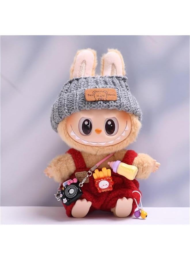 Arabest Labubu Clothes, labubu Outfit, labubu Keychain Accessories，Clothes Suitable for 15cm and 17cm labubu (red)  - Image 2