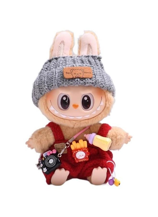 Arabest Labubu Clothes, labubu Outfit, labubu Keychain Accessories，Clothes Suitable for 15cm and 17cm labubu (red)  - Image 1