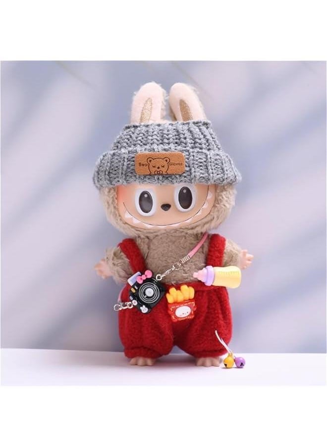 Arabest Labubu Clothes, labubu Outfit, labubu Keychain Accessories，Clothes Suitable for 15cm and 17cm labubu (red)  - Image 3