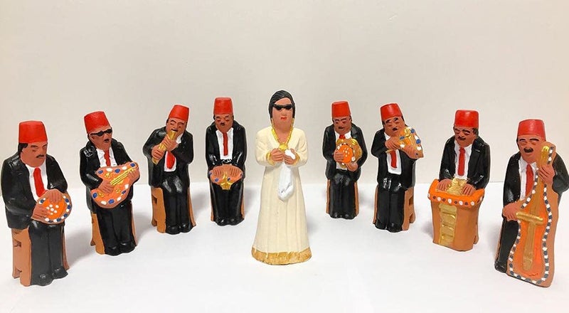 Generic Reddish Brown Music Band Pottery Tabletop Sculpture - Image 1