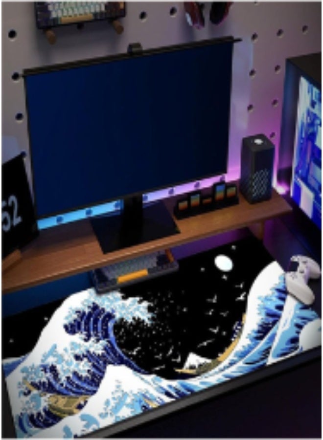 Arabest Gaming Mouse Pad for Desk,Large Wave Mousepad Laptop,Black Japanese Anime Mouse Mat,Waterproof Keyboard Pads,Big Non-Slip Mousepads for Game Office Home  - Image 2