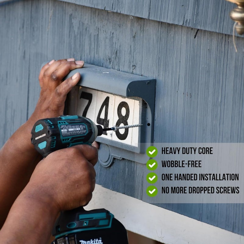 Phillips' Velocity Exterior Wood Screws Assortment Kit – 108 Assorted Wood Screws in 6 Sizes Made with Carbon Steel, 2 Hexstix Drive Bits & Plastic Wood Screw Set Storage Organizer, Construction Screws for Wood - Image 3
