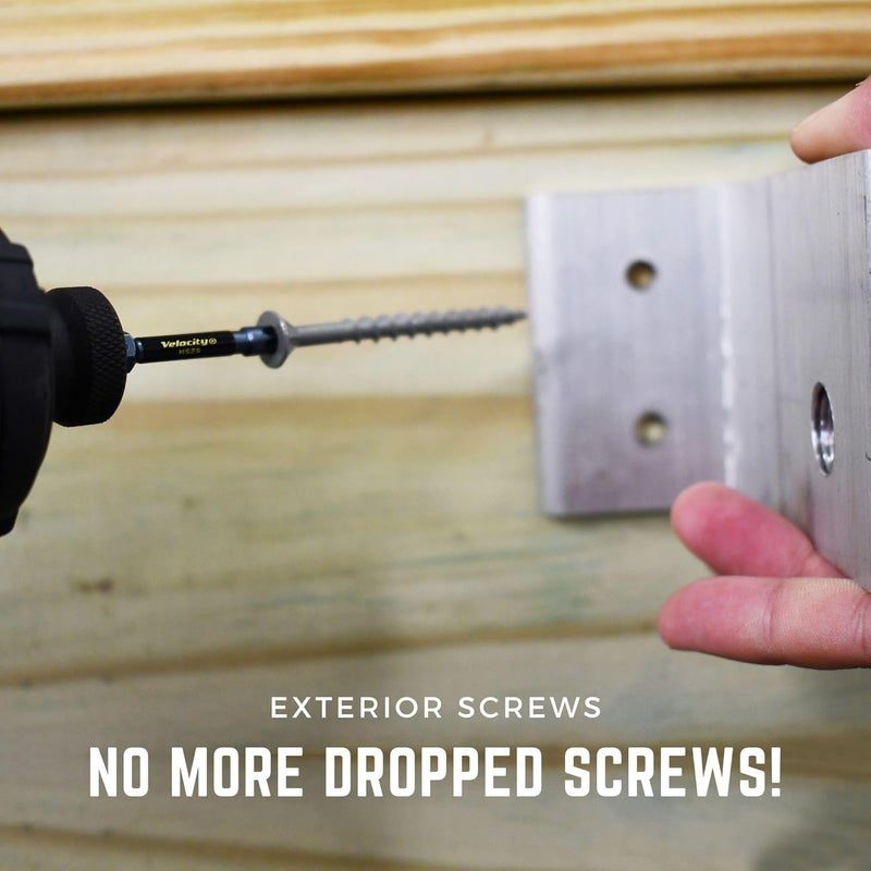Phillips' Velocity Exterior Wood Screws Assortment Kit – 108 Assorted Wood Screws in 6 Sizes Made with Carbon Steel, 2 Hexstix Drive Bits & Plastic Wood Screw Set Storage Organizer, Construction Screws for Wood - Image 5