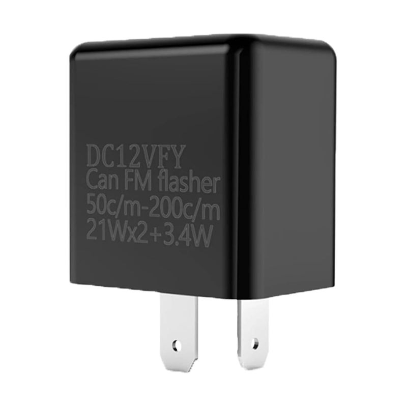Black 12V Adjustable Frequency Relay Turn Signal Flasher For Motorcycle LED Indicator - Image 1
