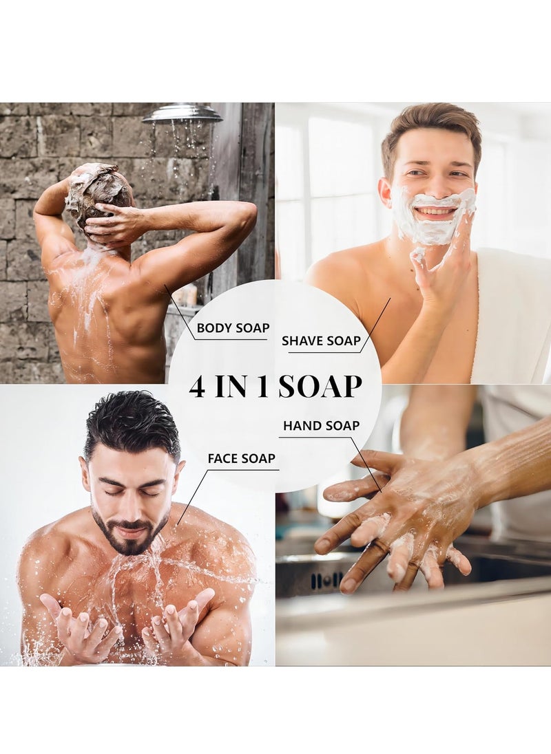 Rinse & Robust Rinse & Robust Mens Soap Bar Set 6Pcs Natural Handmade Cleansing Bar Soap Set Moisturizing&Exfoliating Scrub Soap Gift for Men All Skin Type| 6 Different Scents |3.5 oz of 6 Bars  - Image 4