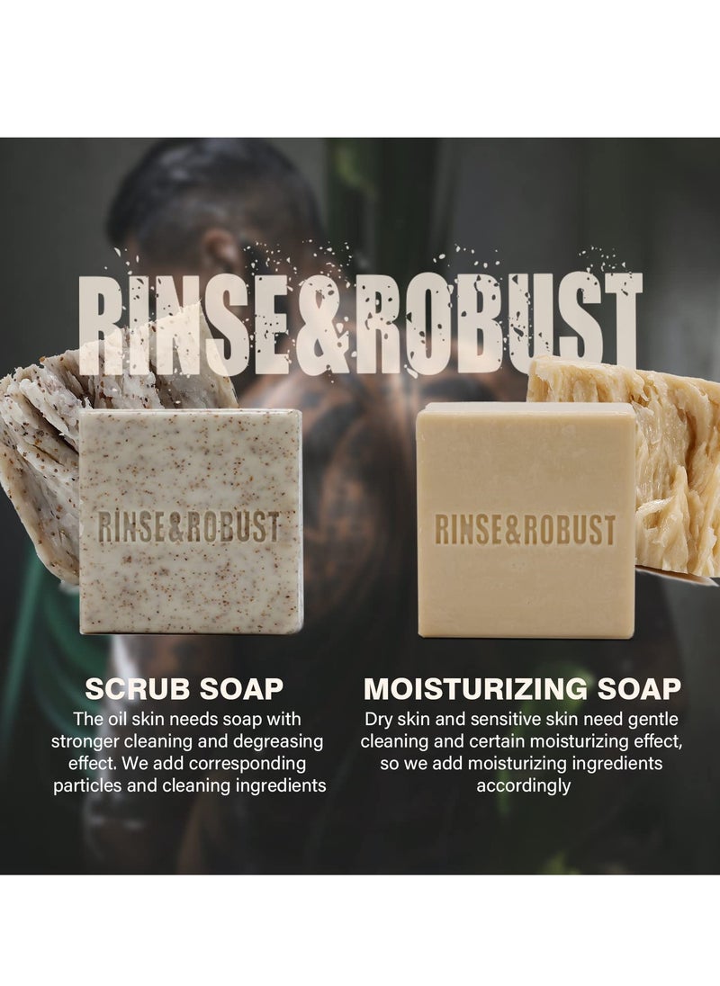 Rinse & Robust Rinse & Robust Mens Soap Bar Set 6Pcs Natural Handmade Cleansing Bar Soap Set Moisturizing&Exfoliating Scrub Soap Gift for Men All Skin Type| 6 Different Scents |3.5 oz of 6 Bars  - Image 5