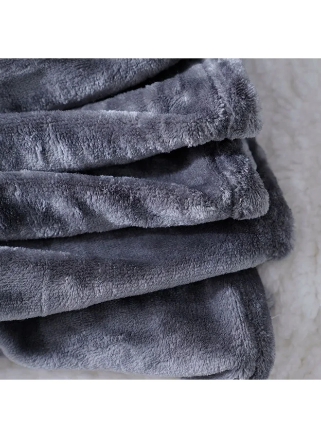 DANUBE HOME Micro Flannel Blankets Single 150X220Cm Silver