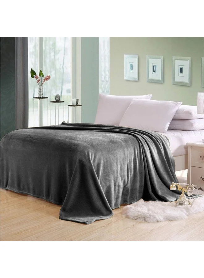 DANUBE HOME Micro Flannel Blankets Single 150X220Cm Silver