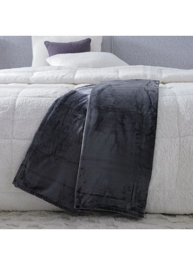 دانوب هوم Micro Flannel Blankets Single 150X220Cm Silver