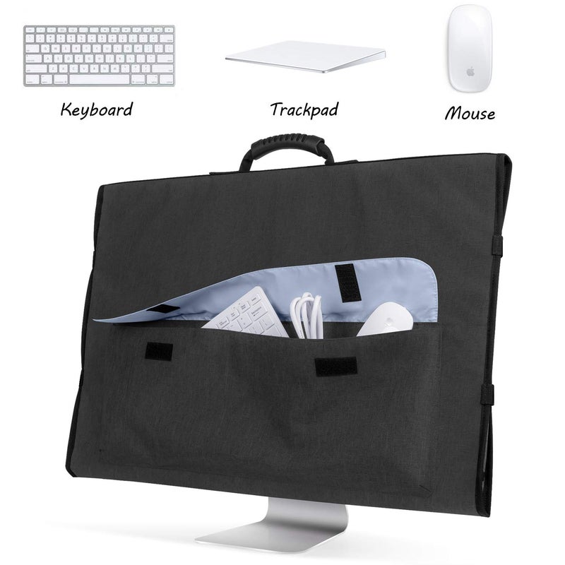 CURMIO Travel Carrying Bag Compatible for Apple 27" iMac, Protective Monitor Dust Cover for 27" LCD Screens and Accessories, Black, Patent Pending - Image 2