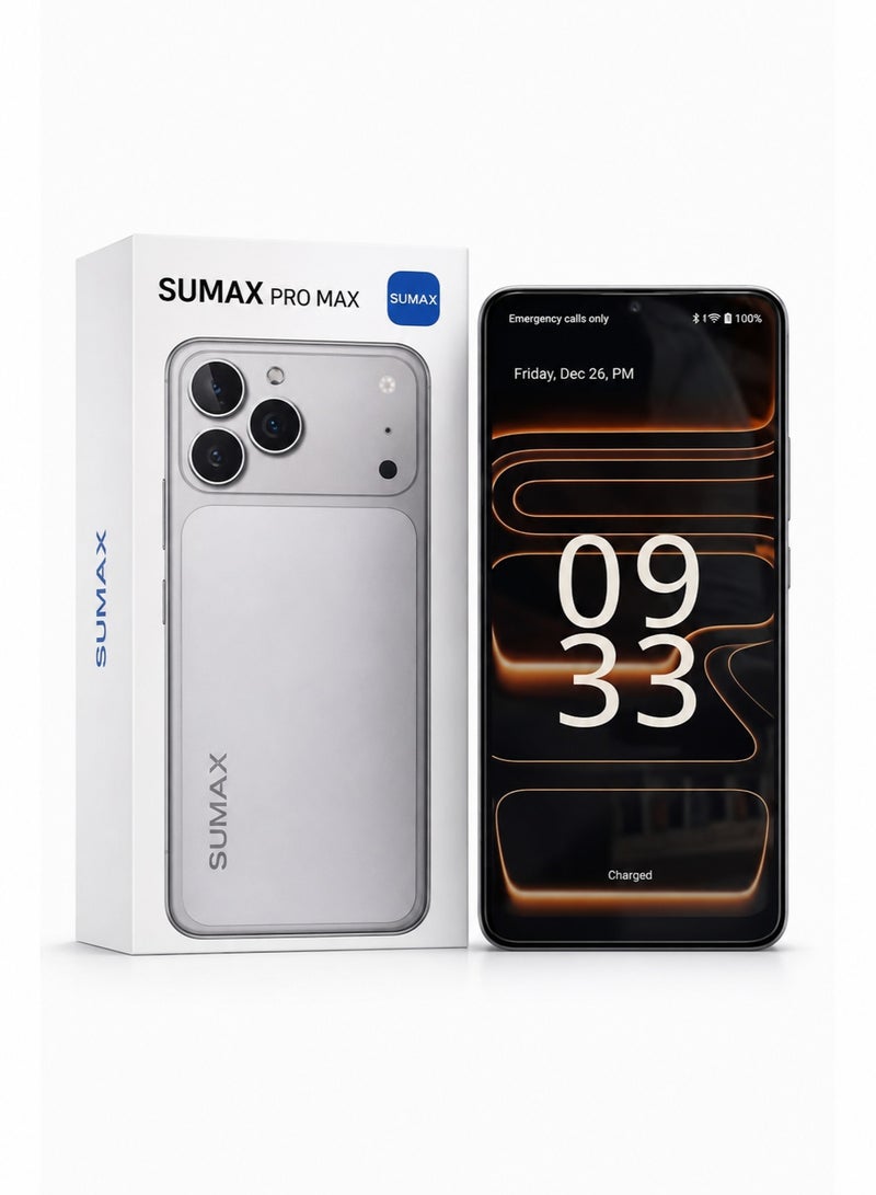 SUMAX 17 Pro Max 5G Smartphone 24GB RAM + 1TB ROM | 6.8-Inch HD+ Display | 30MP Triple AI Camera | 5000mAh Battery | Dual SIM | Face Unlock | Ultra-Slim Android Mobile Phone | Silver - Image 2