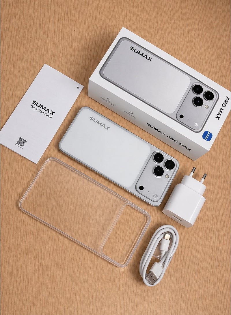 SUMAX 17 Pro Max 5G Smartphone 24GB RAM + 1TB ROM | 6.8-Inch HD+ Display | 30MP Triple AI Camera | 5000mAh Battery | Dual SIM | Face Unlock | Ultra-Slim Android Mobile Phone | Silver - Image 3