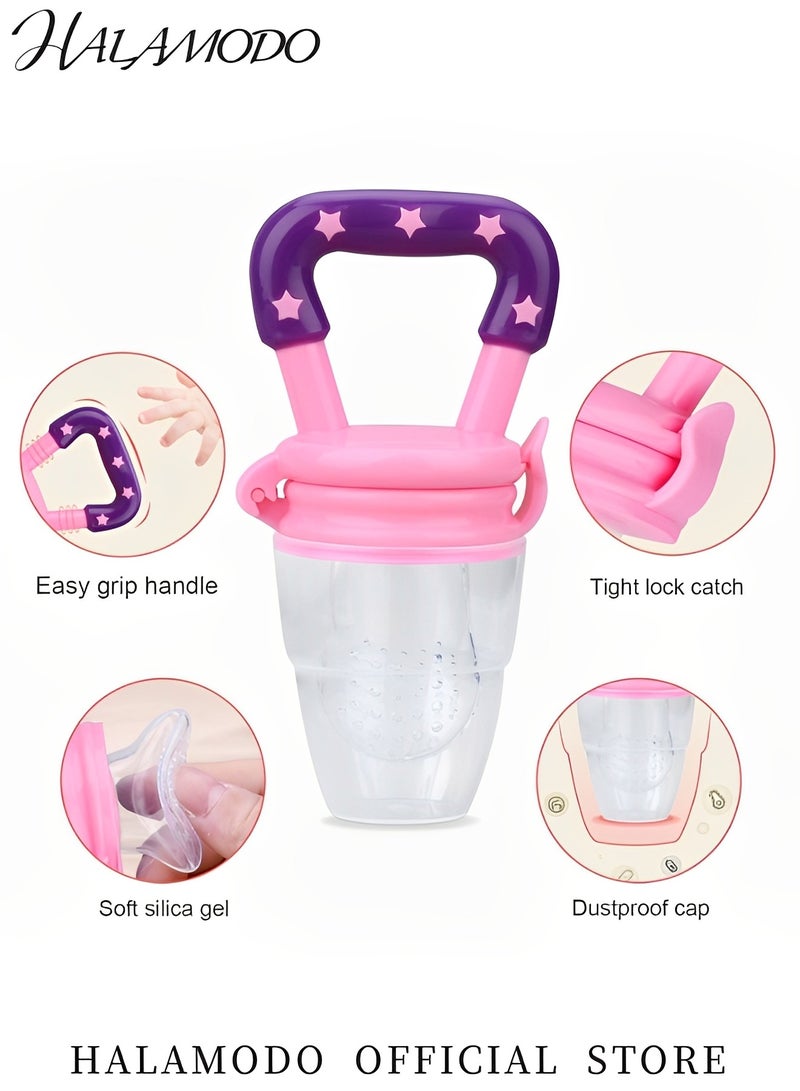 HALAMODO Baby Food Feeder Teething Pacifier for Fruits & Veggies & & Frozen Milk Reusable Food-Grade Silicone Teethers Fruit Food Silicone Pacifier Baby Eating Essentials BPA Free Baby Feeding Supplies - Image 2