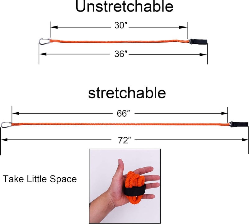 YYST Orange Paddle Leash Paddle Holder Tool Lanyard - No Paddle - Image 2