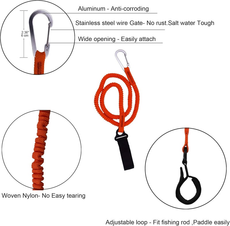 YYST Orange Paddle Leash Paddle Holder Tool Lanyard - No Paddle - Image 4
