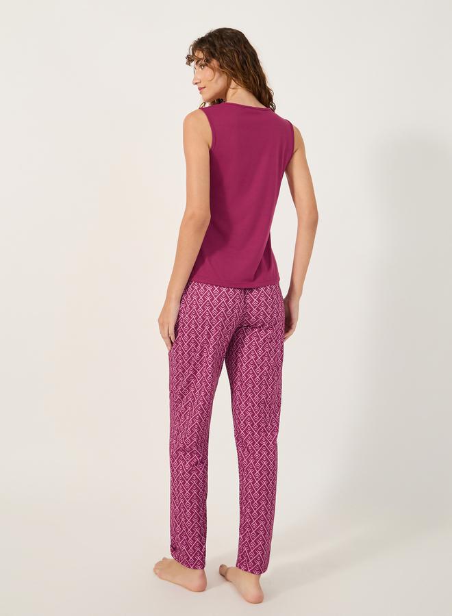Styli Tasseled Round Neck Cami and Pyjama Set  - Image 5