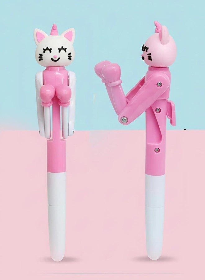 SHREE TECHNESH Wild Kitten Boxing Pens for Kids | Push-to-Punch Action | Cute Cat Pen Set | Smooth Writing & Fun Toy Pen Gift Set (Pack of 2) - Image 1