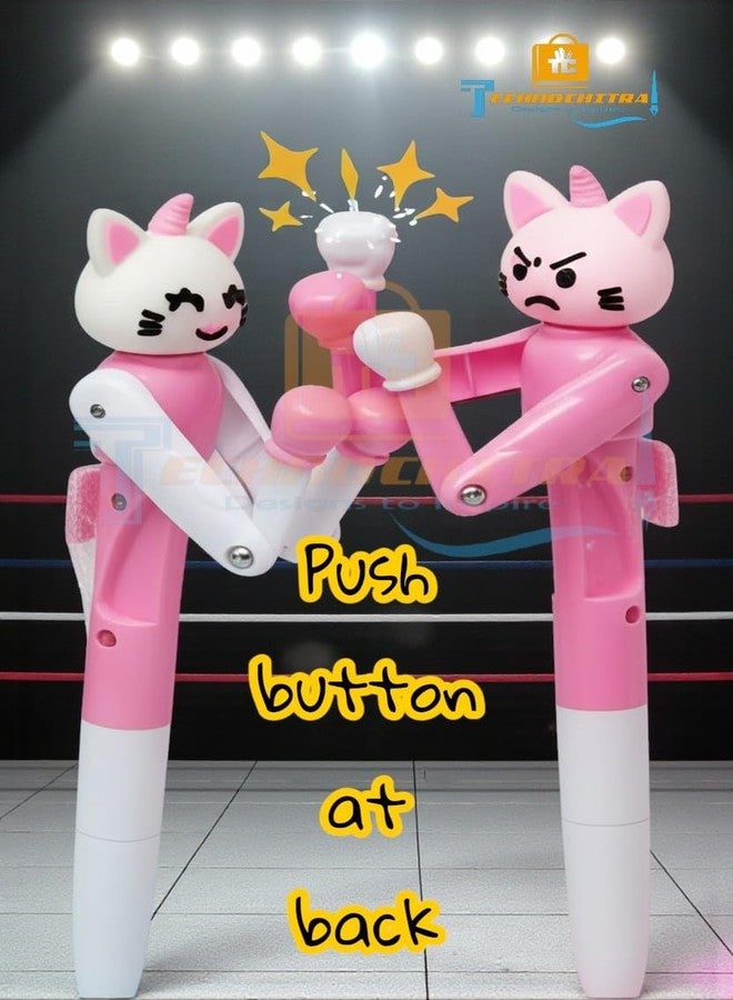 SHREE TECHNESH Wild Kitten Boxing Pens for Kids | Push-to-Punch Action | Cute Cat Pen Set | Smooth Writing & Fun Toy Pen Gift Set (Pack of 2) - Image 3