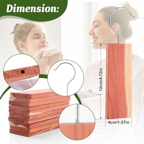ESRICH Cedar Blocks for Clothes Storage,15 Pack with Metal Hooks,100% Natura Cedars Wood for Closets,Cedars Planks with Sandpaper,Cedar Chips for Closets and Drawers - Image 2