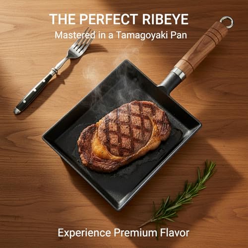 EdoEats Cast Iron Tamagoyaki Pan – Japanese Rolled Omelette Skillet, Pre-Seasoned, Natural Nonstick, Works on All Stovetops incl. Induction - Image 4