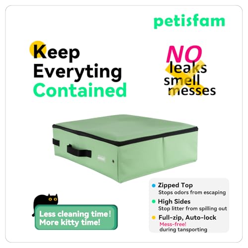 petisfam Travel Light with Covered Portable Cat Litter Box Without Any Mess. Ultra-Lightweight, Stop Lugging a Hard Litter Box. Keep Everything Contained. Ideal for Hotel Stays, Car Trips, Flights - Image 3