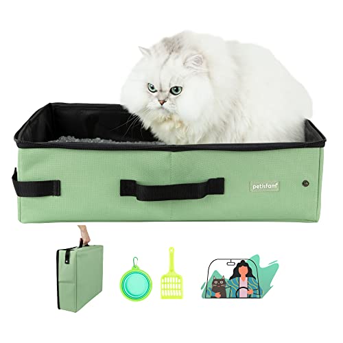 petisfam Travel Light with Covered Portable Cat Litter Box Without Any Mess. Ultra-Lightweight, Stop Lugging a Hard Litter Box. Keep Everything Contained. Ideal for Hotel Stays, Car Trips, Flights - Image 1
