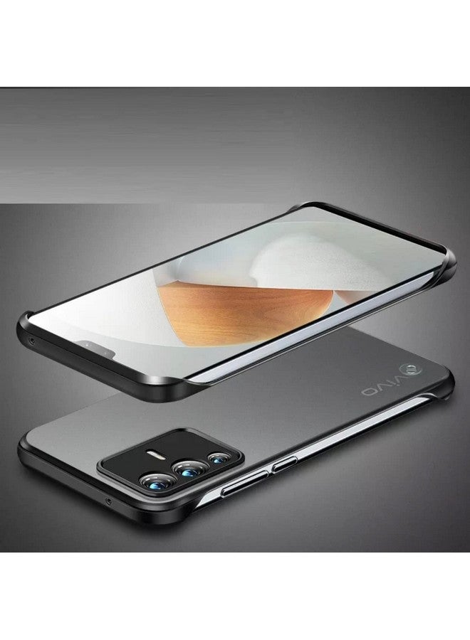 ريل كيس غطاء خلفي REALCASE لهاتف Vivo V23 5G | غطاء خلفي أنيق غير لامع صلب بدون إطار | غطاء خلفي ناعم مقاوم للصدمات من مادة TPU لهاتف Vivo V23 5G (أسود) - Image 5