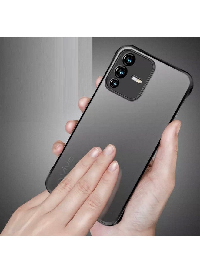 ريل كيس غطاء خلفي REALCASE لهاتف Vivo V23 5G | غطاء خلفي أنيق غير لامع صلب بدون إطار | غطاء خلفي ناعم مقاوم للصدمات من مادة TPU لهاتف Vivo V23 5G (أسود) - Image 3