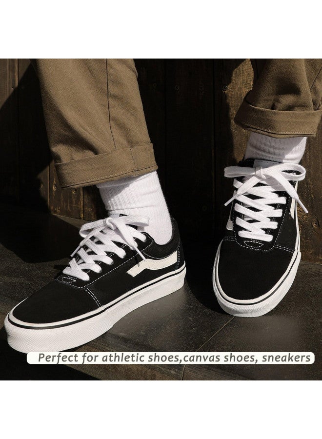 Handshop رباط أحذية رياضية عريض مسطح من هاندشوب 5/16" (زوجين) - أربطة أحذية بديلة للأحذية الرياضية والأحذية العادية بيضاء 40 بوصة (100 سم) - Image 4