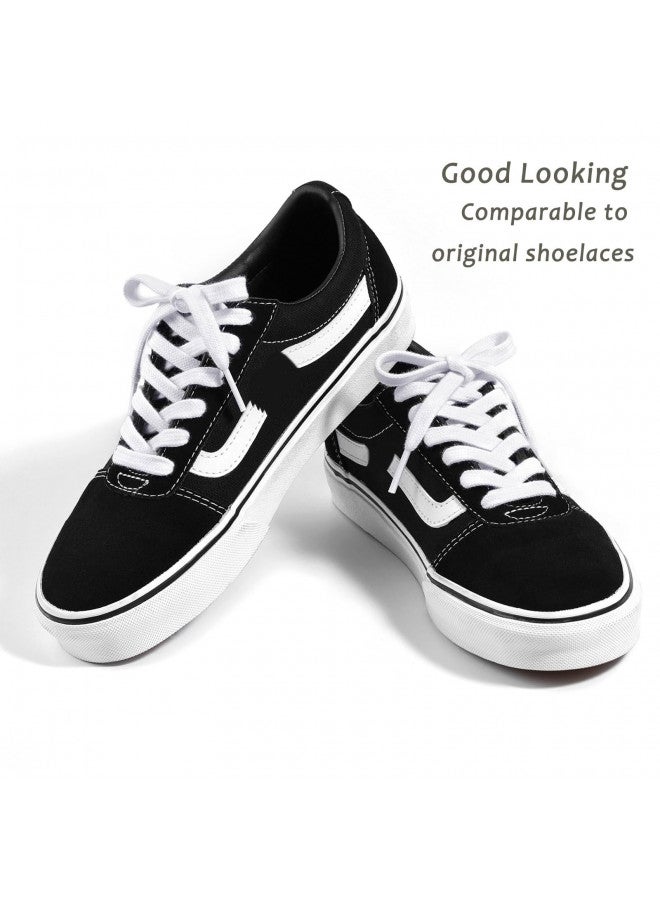 Handshop رباط أحذية رياضية عريض مسطح من هاندشوب 5/16" (زوجين) - أربطة أحذية بديلة للأحذية الرياضية والأحذية العادية بيضاء 40 بوصة (100 سم) - Image 3