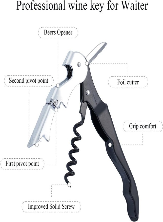 LIVESRD Stainless Steel Sommelier Wine Opener - 3-in-1 Multi-Functional Corkscrew, Bottle Opener, and Cutter - Image 4