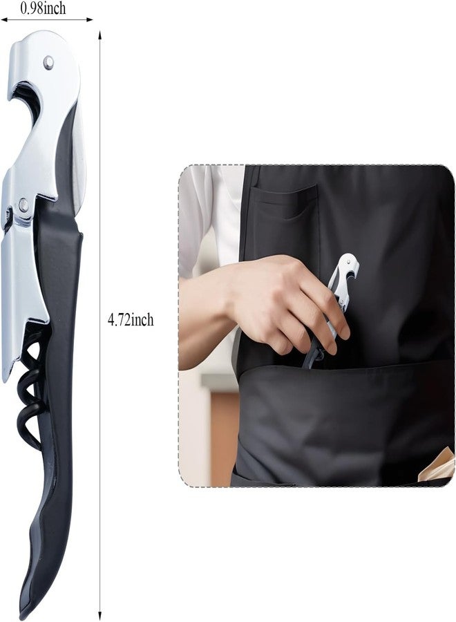 LIVESRD Stainless Steel Sommelier Wine Opener - 3-in-1 Multi-Functional Corkscrew, Bottle Opener, and Cutter - Image 3