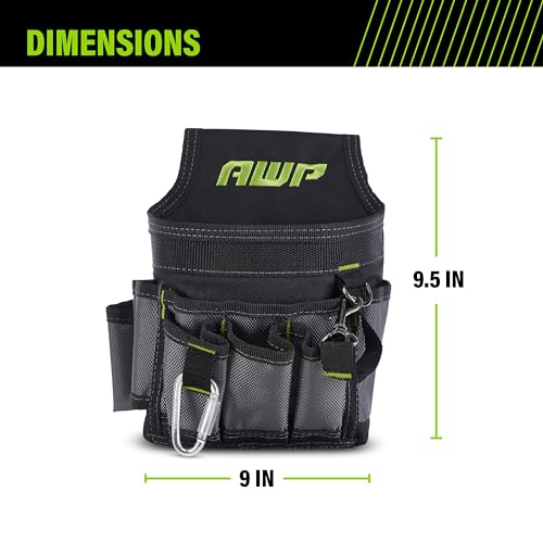 AWP Ballistic Nylon Mini Tool Pouch Multi-Pocket Organizer for Electricians, Professional Tool Box for Efficient Organization, Black/Gray | 1L-23021-2 - Image 3