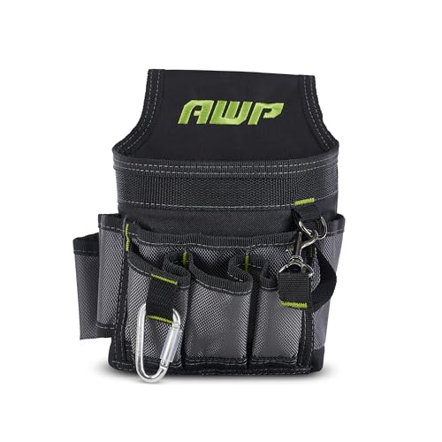 AWP Ballistic Nylon Mini Tool Pouch Multi-Pocket Organizer for Electricians, Professional Tool Box for Efficient Organization, Black/Gray | 1L-23021-2 - Image 1
