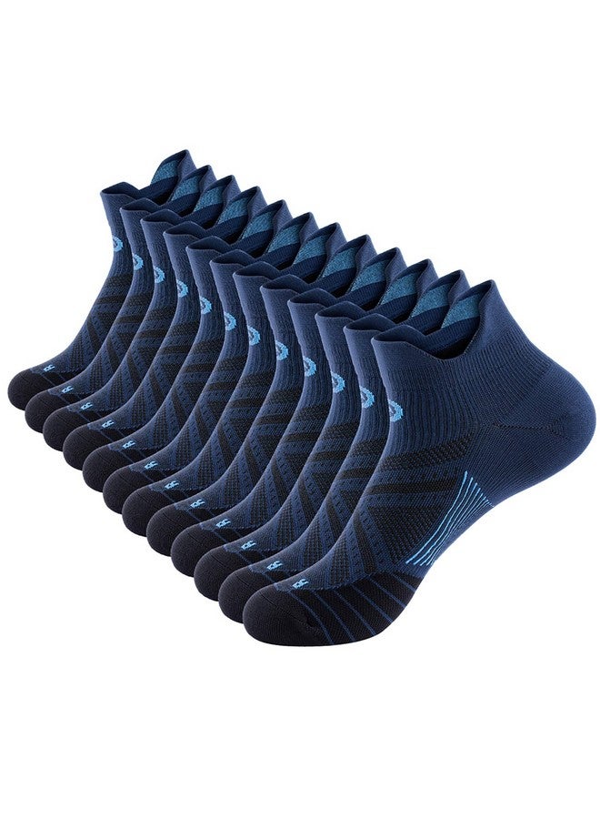 PAPLUS Low Cut Compression Socks for Men and Women (6 Pairs), No Show Ankle Running Socks with Arch Support for Plantar Fasciitis, Cyling, Athletic, Flight, Travel, Nurses. Navy L/XL - Image 1