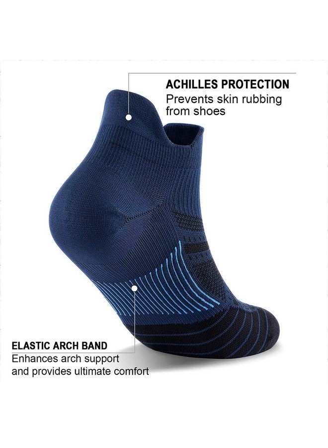 PAPLUS Low Cut Compression Socks for Men and Women (6 Pairs), No Show Ankle Running Socks with Arch Support for Plantar Fasciitis, Cyling, Athletic, Flight, Travel, Nurses. Navy L/XL - Image 5
