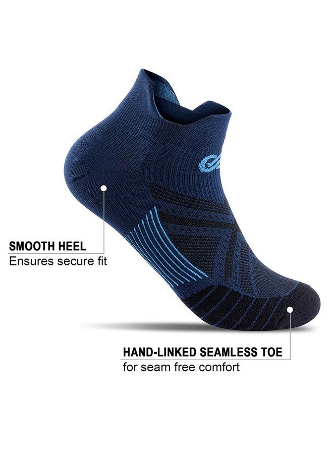 PAPLUS Low Cut Compression Socks for Men and Women (6 Pairs), No Show Ankle Running Socks with Arch Support for Plantar Fasciitis, Cyling, Athletic, Flight, Travel, Nurses. Navy L/XL - Image 4