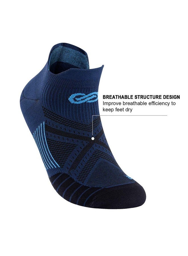 PAPLUS Low Cut Compression Socks for Men and Women (6 Pairs), No Show Ankle Running Socks with Arch Support for Plantar Fasciitis, Cyling, Athletic, Flight, Travel, Nurses. Navy L/XL - Image 3