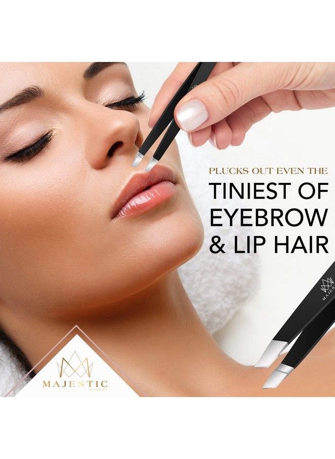 Majestic Bombay - Slant Tweezers For Women And Men Splinter Ticks Facial Eyebrows And Ingrown Hair Removalsharp Needle Nose Surgical Tweezers Precision Best Tweezers For Chin Hair And Plucking - Image 1