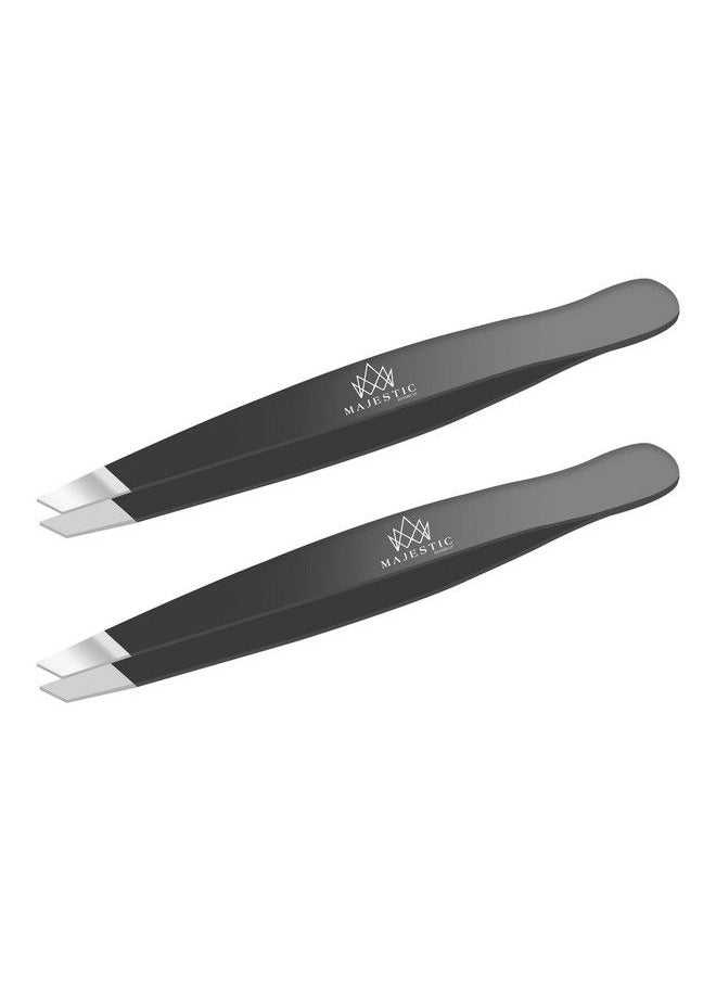 Majestic Bombay - Slant Tweezers For Women And Men Splinter Ticks Facial Eyebrows And Ingrown Hair Removalsharp Needle Nose Surgical Tweezers Precision Best Tweezers For Chin Hair And Plucking - Image 1