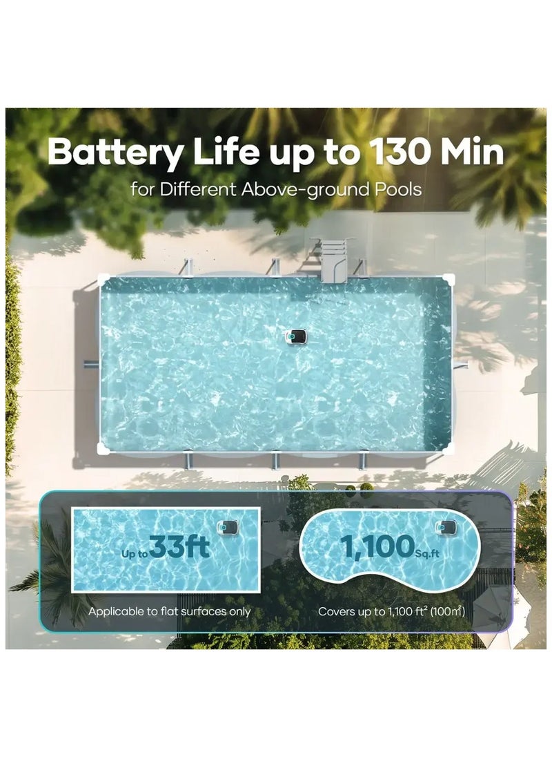 Aiper - Aiper - Scuba L1 Cordless Robotic Pool Cleaner for Above-Ground Pools up to 1100sq.ft, Bumper Protection, Automatic Pool Vacuum - White - Image 1