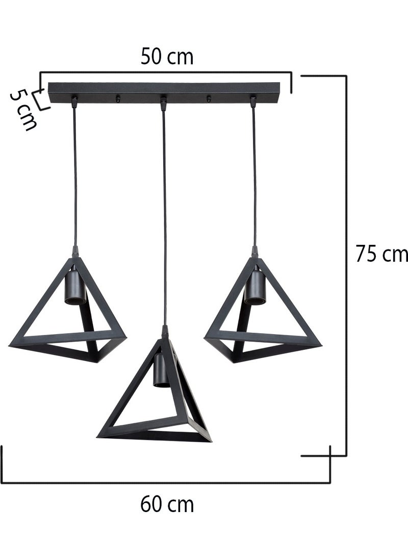 Ag Light Design - Black Pendant Chandelier Living Room Kitchen Hallway Bedroom Lamp - Image 1
