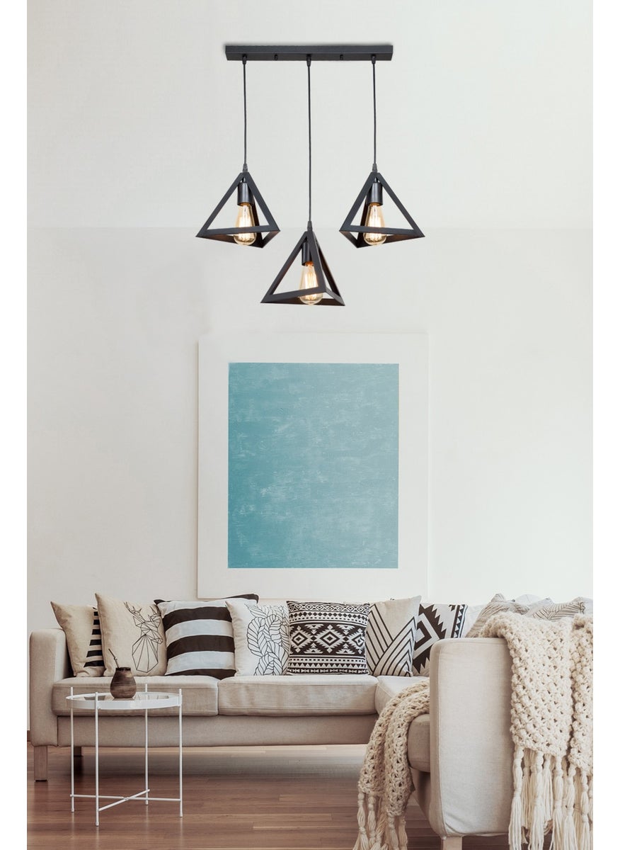 Ag Light Design - Black Pendant Chandelier Living Room Kitchen Hallway Bedroom Lamp - Image 1
