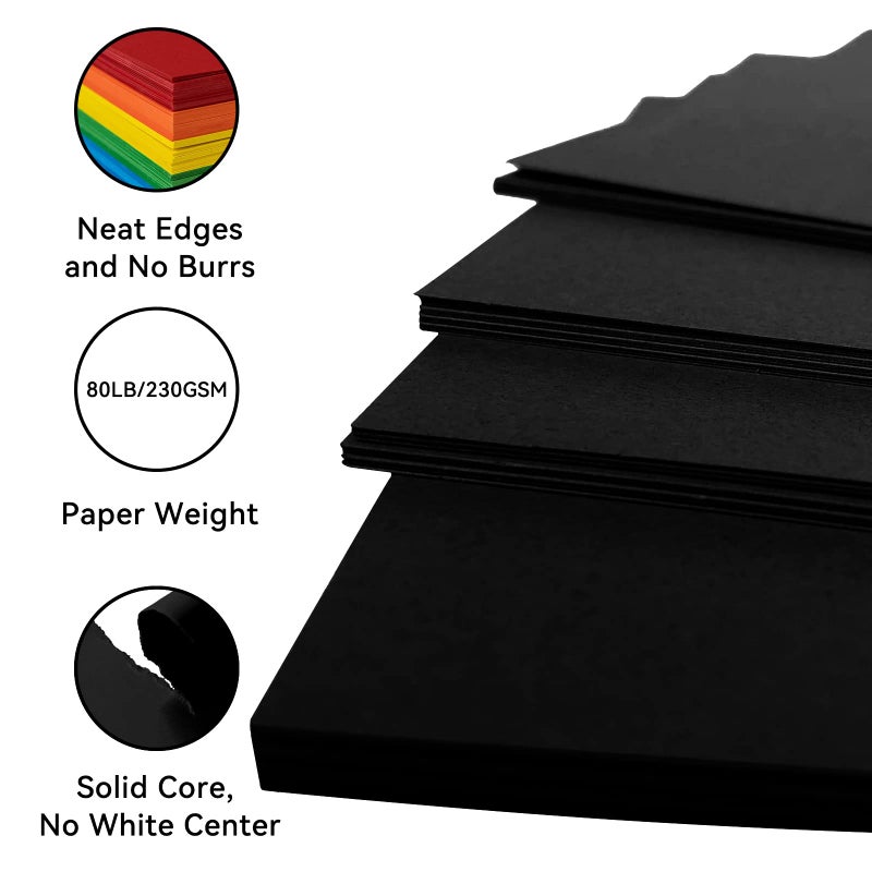 Bonmiy 25Sheets Black Cardstock Paper, 8.5 x 11 Card stock for Cricutâ€¦ - Image 2