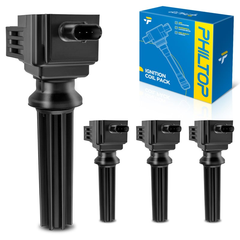 PHILTOP Ignition Coil UF670 Coil Pack Set of 4 Replacement for Focus Escape Fusion Edge MKC Explorer MKZ Discovery Sport XE Taurus LR2 XF Special Service Police Sedan MKT - Image 2