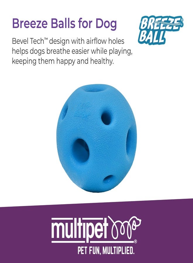 Multipet Breeze Balls for Dog - Bevel Tech Interactive Dog Toy w/Holes for Breathing - Flotable Ball for Dogs - Pet Toy for Chewing & Playing (1 Count, 3”, Random Color Surprise) - Image 2