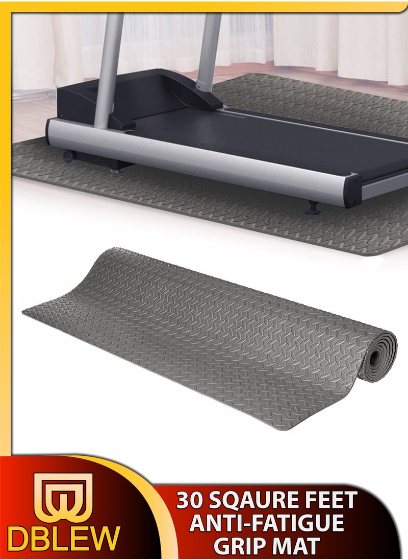 DBLEW 30 Square Feet Anti Fatigue Non Slip Grip Mat Gym Treadmill Spinning Bike Cross Trainer Yoga Workouts Garage Fitness Home Exercise Industrial Kitchen Floor Protection Kids Baby Toddlers Safety Rug  - Image 1