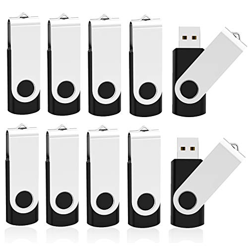 KOOTION 32GB USB Flash Drive 32 gb Flash Drive 10 Pack Thumb Drive Memory Stick Pen Drive Keychain Design Black - Image 1