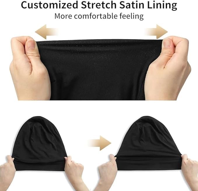 Blueelf Satin Bonnet Silk Lined Sleep Cap- Adjustable Hair Cover for Women Men Frizzy Hair Night Cap Patients Care - Image 5