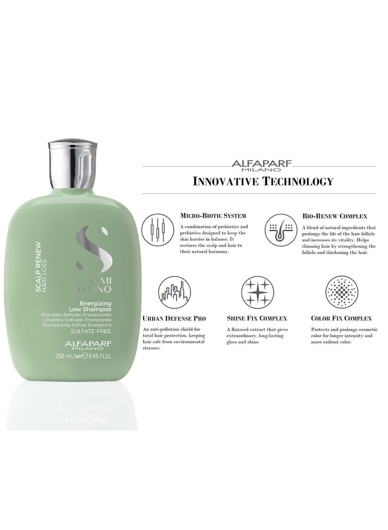 ALFAPARF Milano Semi di Lino Scalp Renew Energizing Low Shampoo, 250 ml - Image 3